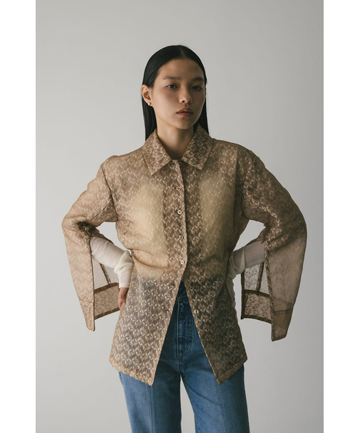 レイヤ□レースシャツジャケット