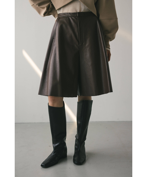 フェイクレザーハーフパンツ｜スタイルミキサーの通販｜&mall