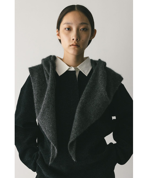 アンゴラミックスフーディースカーフ