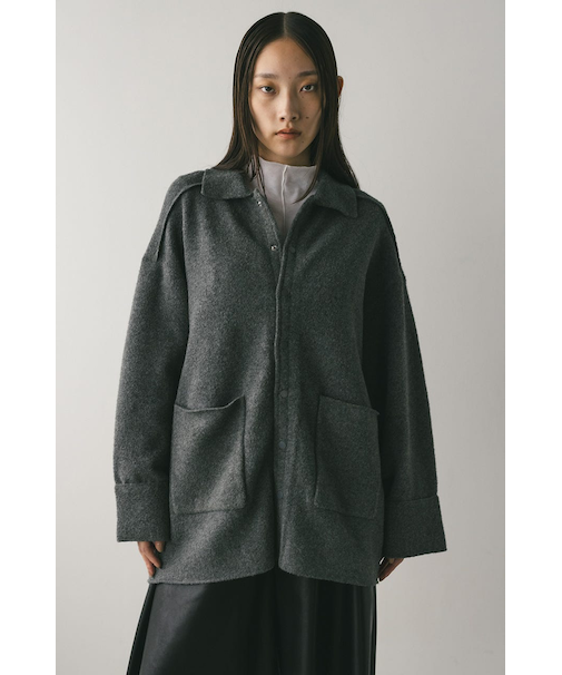 ハイラインウールミックスニットシャツ