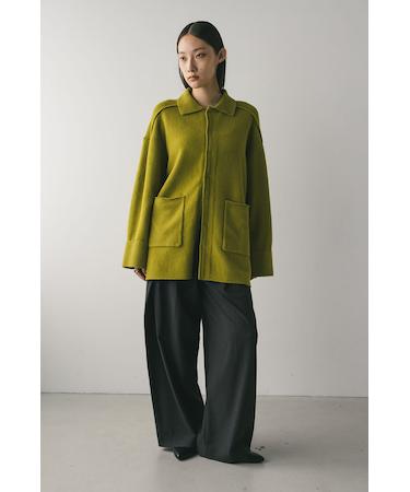 ハイラインウールミックスニットシャツ