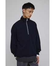 レイヤードハーフジップスウェット