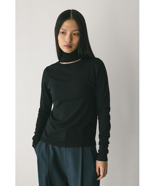 2WAYウォッシャブルハイネックオープンニット