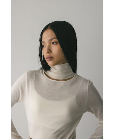 2WAYウォッシャブルハイネックオープンニット