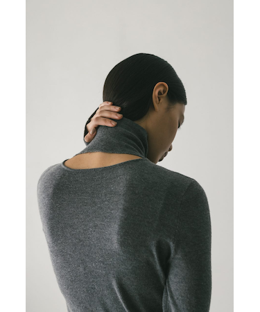 2WAYウォッシャブルハイネックオープンニット