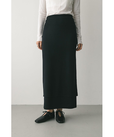 レイヤードニットスカート