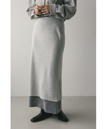 レイヤードニットスカート