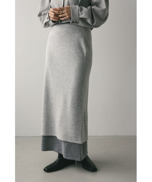 レイヤードニットスカート