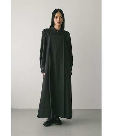 2ピースシャツレイヤードワンピース