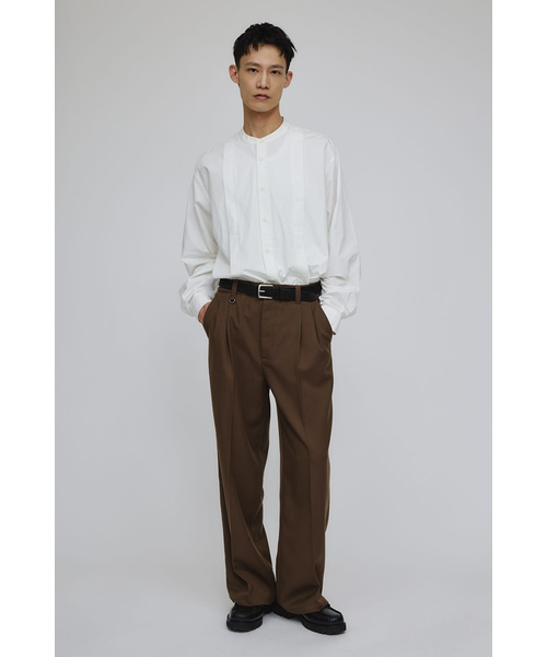 Jiyong Kim ベルト付きサンブリーチタック入りトラウザー Jiyong Kim ベルト付きサンブリーチタック入りトラウザー Jiyong Kim