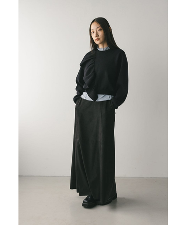 アシンメトリーフリルニット