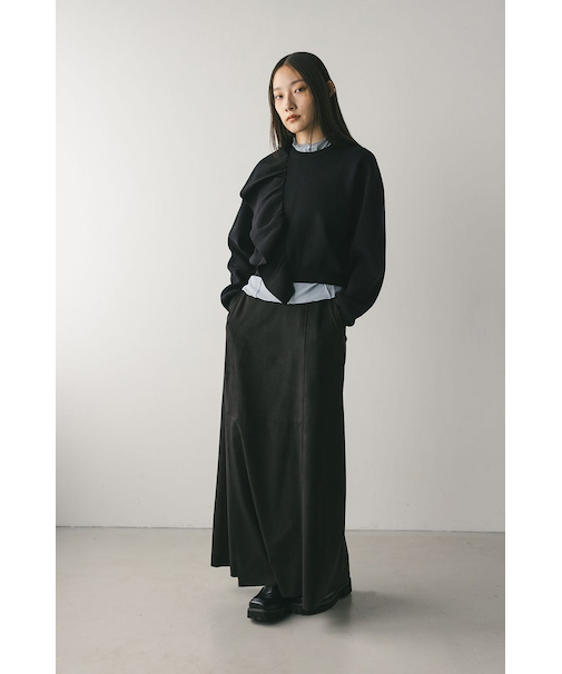 アシンメトリーフリルニット