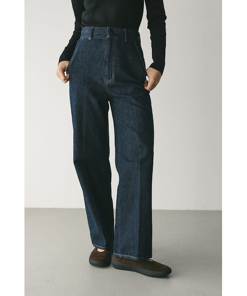 センタープレスストレートデニム