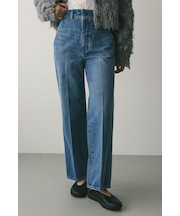 センタープレスストレートデニム