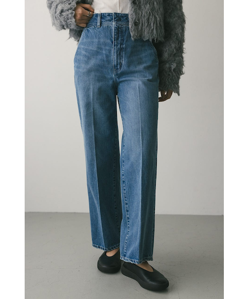 センタープレスストレートデニム