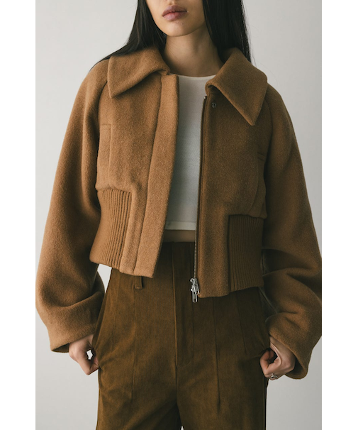 ワイドリブショートコート