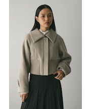 ワイドリブショートコート