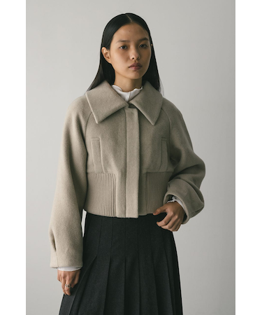 ワイドリブショートコート