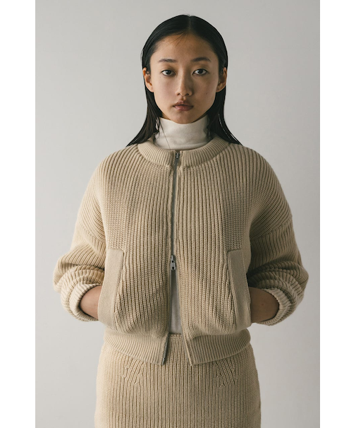 ニットパッファーブルゾン