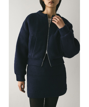 ニットパッファーブルゾン