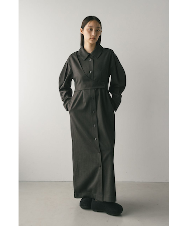 アシンメトリーシャツワンピース