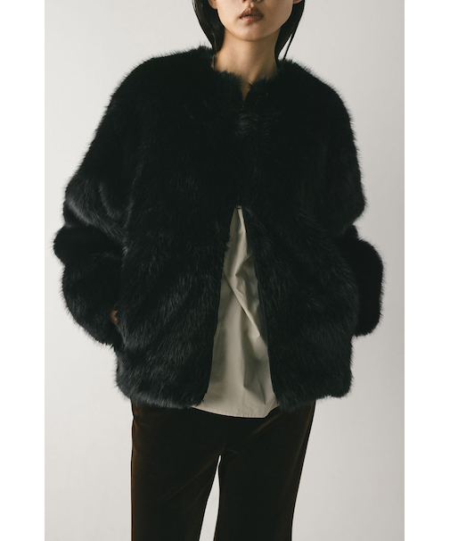 ノーカラーファージャケット