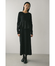 2ピースバルーンペプラムニットワンピース