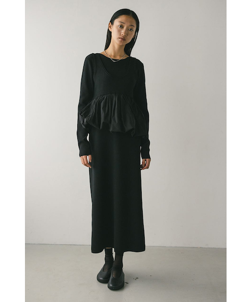 2ピースバルーンペプラムニットワンピース