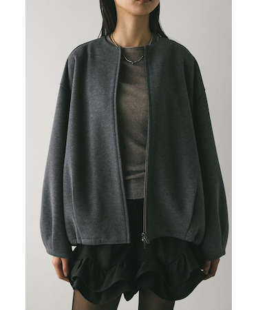 ボンディングノーカラーブルゾン