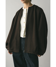 ボンディングノーカラーブルゾン