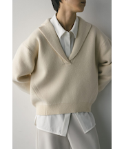 テーラーカラーニットトップ