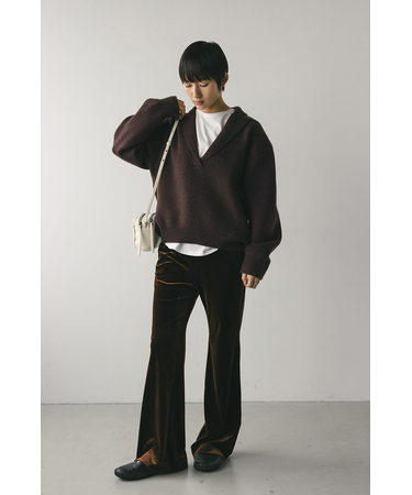 テーラーカラーニットトップ