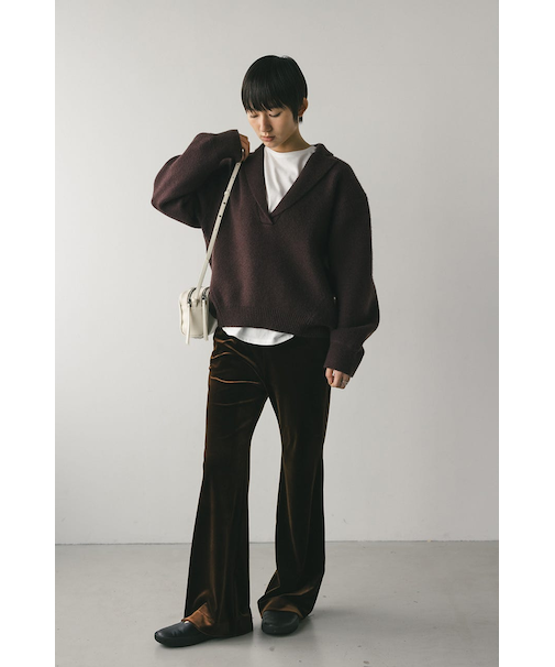 テーラーカラーニットトップ