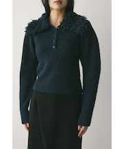 ループカラーニットトップ