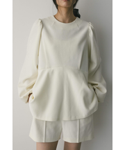 コーデュロイペプラムショートオールインワン