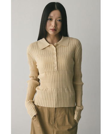 アイレットリブニットポロ