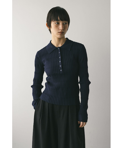 アイレットリブニットポロ