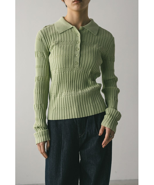 アイレットリブニットポロ