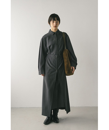 レイヤードシャツワンピース