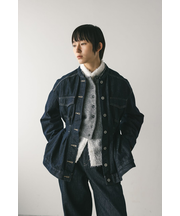 ペプラムデニムジャケット