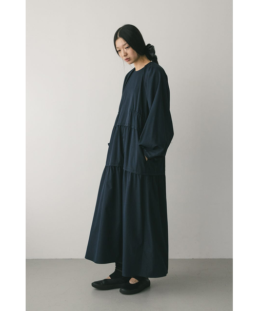 ウエストドロストティアードワンピース