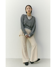 レイヤードポロニットトップ