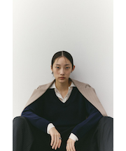 レイヤードポロニットトップ