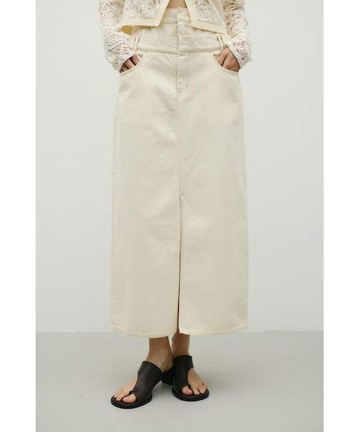 ダブルウエストデニムスカート