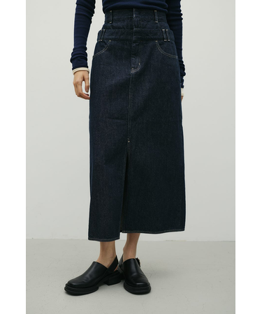 ダブルウエストデニムスカート