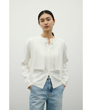 レイヤードニットカーデ