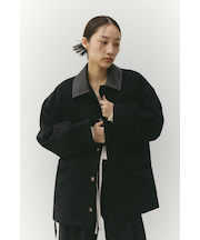 フェイクレザーカラーカバーオール