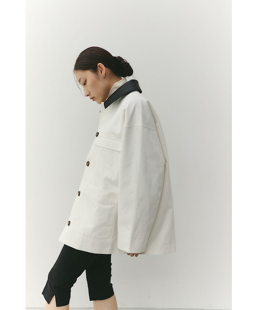 フェイクレザーカラーカバーオール