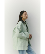 フェイクレザーカラーカバーオール