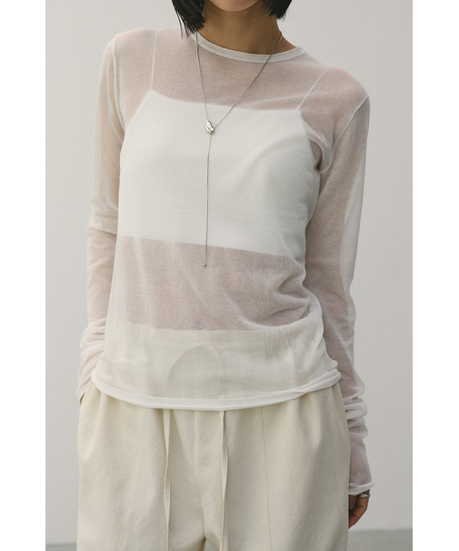 シアースキンニットトップ